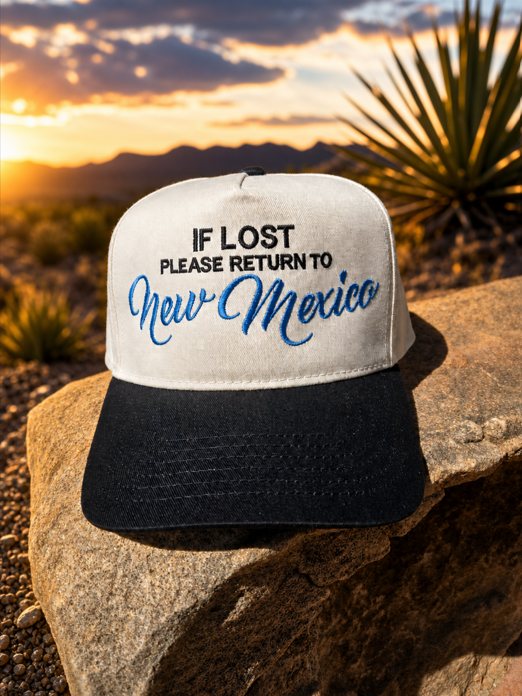 "IF LOST PLEASE RETURN TO" Embroidered 5 Panel Twill Cap